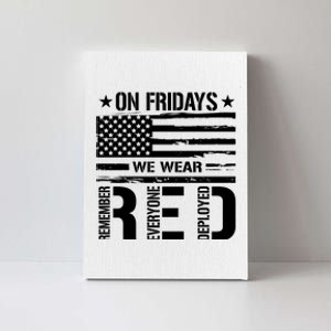 On Friday We Wear Red American Flag Us Veteran Canvas