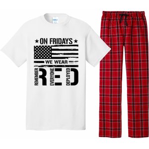 On Friday We Wear Red American Flag Us Veteran Pajama Set