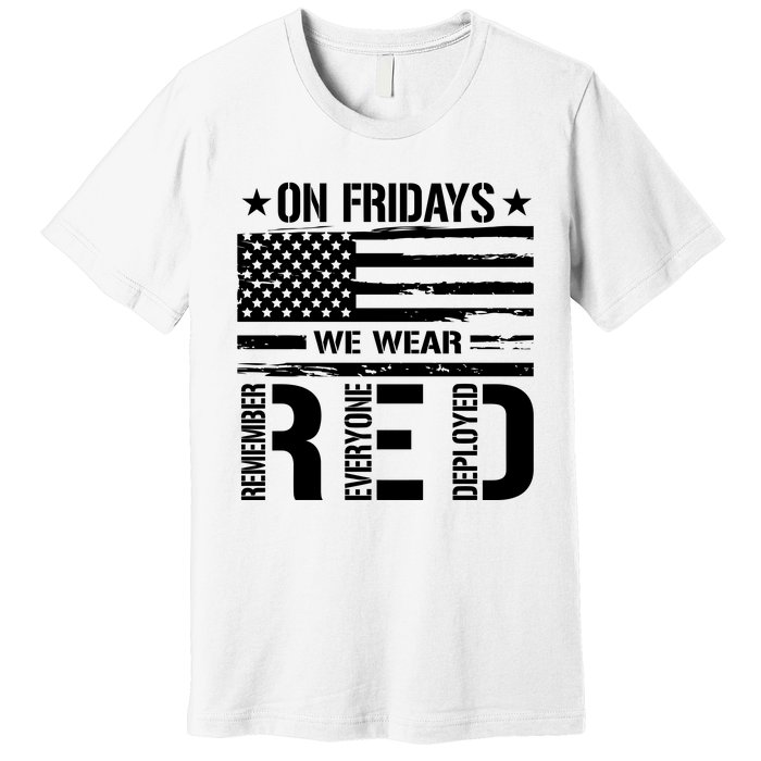 On Friday We Wear Red American Flag Us Veteran Premium T-Shirt