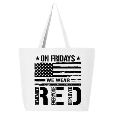 On Friday We Wear Red American Flag Us Veteran 25L Jumbo Tote