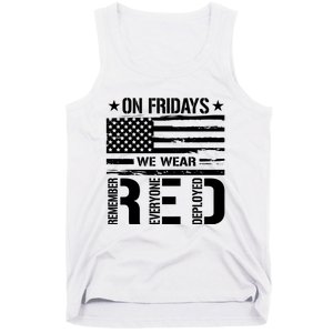 On Friday We Wear Red American Flag Us Veteran Tank Top