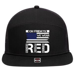 On Friday We Wear Red 7 Panel Mesh Trucker Snapback Hat