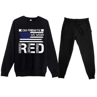 On Friday We Wear Red Premium Crewneck Sweatsuit Set