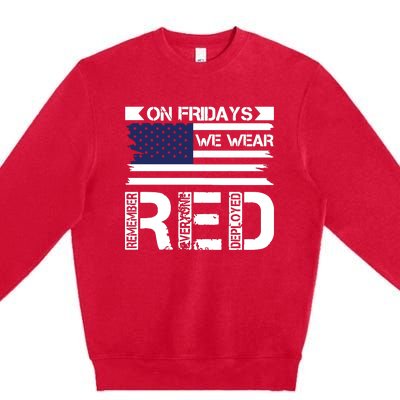 On Friday We Wear Red Premium Crewneck Sweatshirt