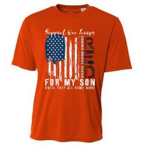 On Friday We Wear Red For My Son Military Support Us Flag Cooling Performance Crew T-Shirt