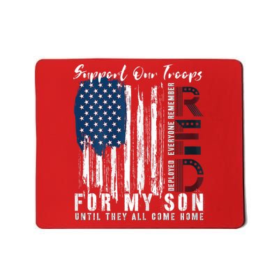 On Friday We Wear Red For My Son Military Support Us Flag Mousepad