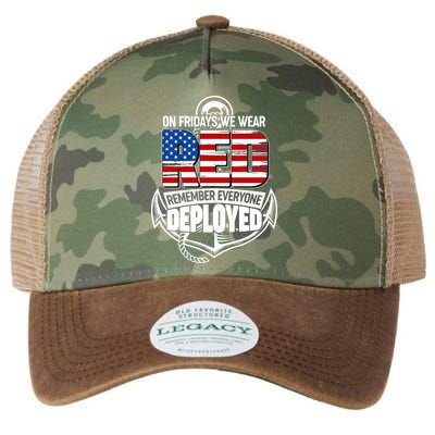 On Fridays We Wear RED Remember Everyone Deployed Legacy Tie Dye Trucker Hat