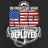 On Fridays We Wear RED Remember Everyone Deployed Garment-Dyed Fleece Hoodie