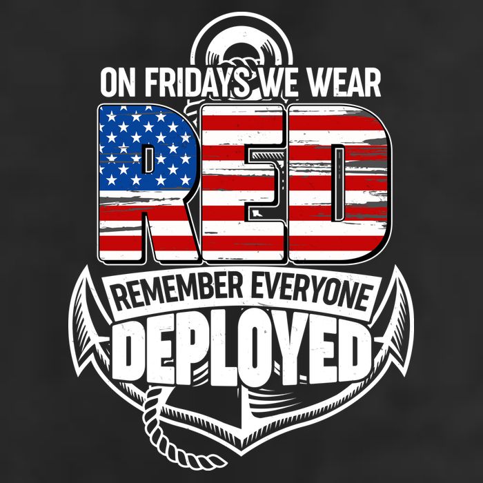 On Fridays We Wear RED Remember Everyone Deployed Garment-Dyed Fleece Hoodie