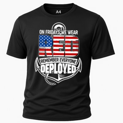 On Fridays We Wear RED Remember Everyone Deployed Cooling Performance Crew T-Shirt