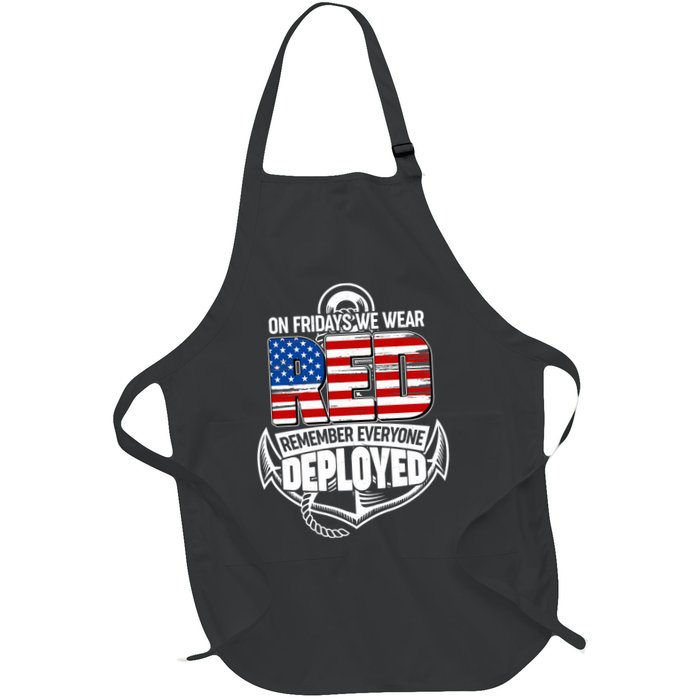 On Fridays We Wear RED Remember Everyone Deployed Apron