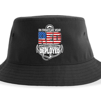 On Fridays We Wear RED Remember Everyone Deployed Sustainable Bucket Hat