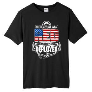 On Fridays We Wear RED Remember Everyone Deployed Tall Fusion ChromaSoft Performance T-Shirt