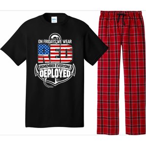 On Fridays We Wear RED Remember Everyone Deployed Pajama Set