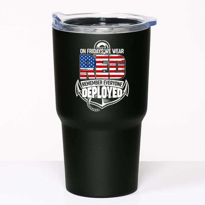 On Fridays We Wear RED Remember Everyone Deployed Tumbler