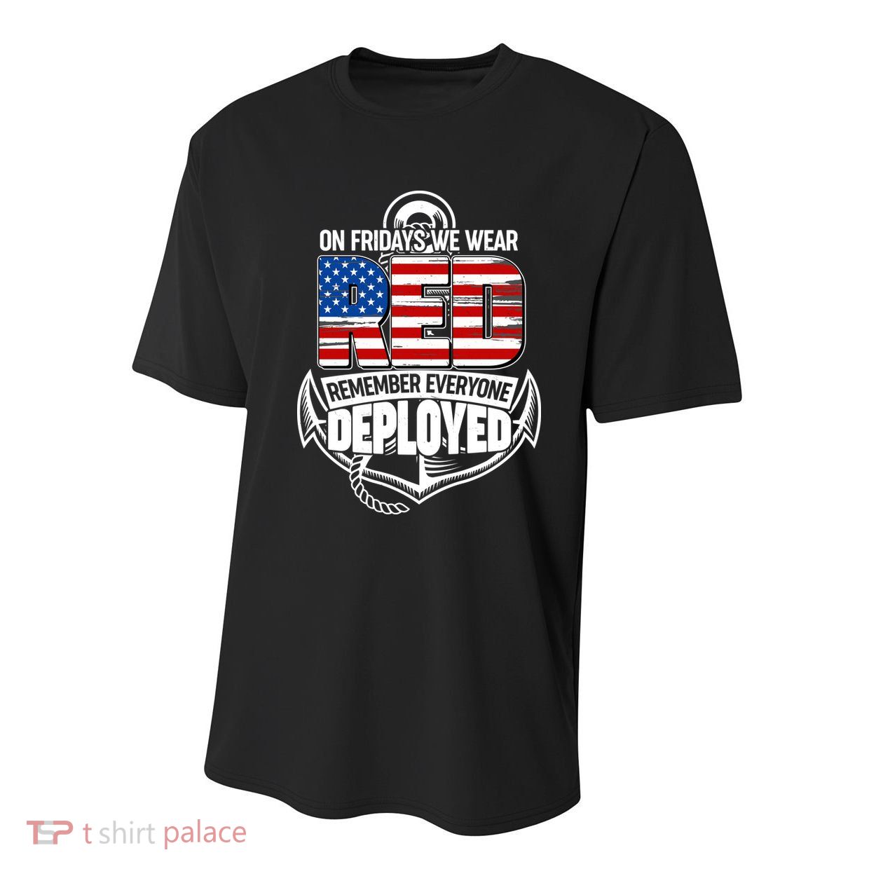 On Fridays We Wear RED Remember Everyone Deployed Youth Performance Sprint T-Shirt