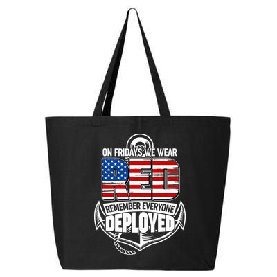 On Fridays We Wear RED Remember Everyone Deployed 25L Jumbo Tote