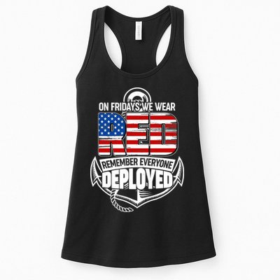 On Fridays We Wear RED Remember Everyone Deployed Womens Tank Top