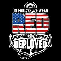 On Fridays We Wear RED Remember Everyone Deployed Baby Bodysuit