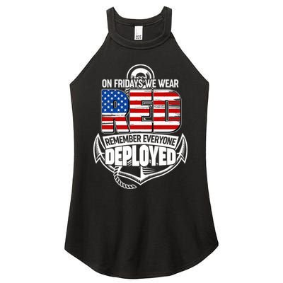 On Fridays We Wear RED Remember Everyone Deployed Women's Perfect Tri Rocker Tank