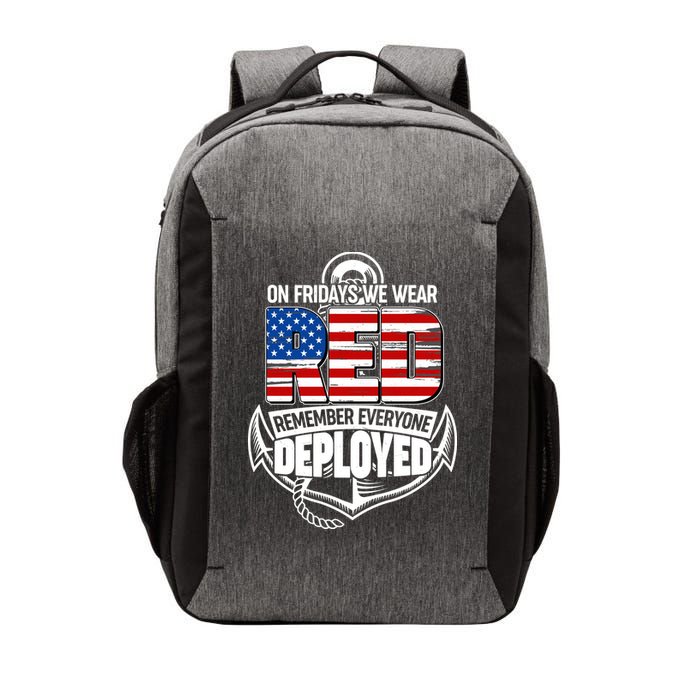 On Fridays We Wear RED Remember Everyone Deployed Vector Backpack