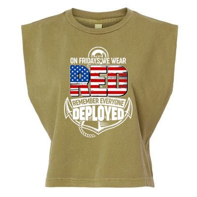 On Fridays We Wear RED Remember Everyone Deployed Garment-Dyed Women's Muscle Tee