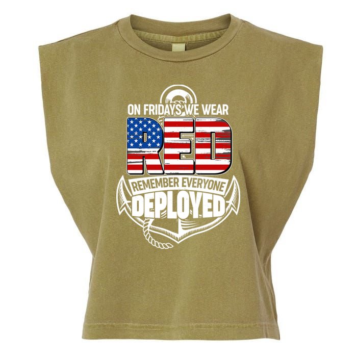 On Fridays We Wear RED Remember Everyone Deployed Garment-Dyed Women's Muscle Tee