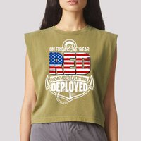 On Fridays We Wear RED Remember Everyone Deployed Garment-Dyed Women's Muscle Tee