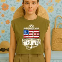 On Fridays We Wear RED Remember Everyone Deployed Garment-Dyed Women's Muscle Tee