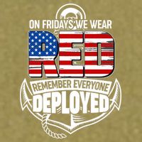 On Fridays We Wear RED Remember Everyone Deployed Garment-Dyed Women's Muscle Tee