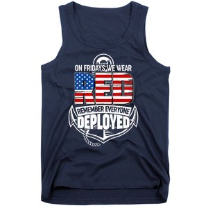 On Fridays We Wear RED Remember Everyone Deployed Tank Top