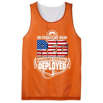 On Fridays We Wear RED Remember Everyone Deployed Mesh Reversible Basketball Jersey Tank