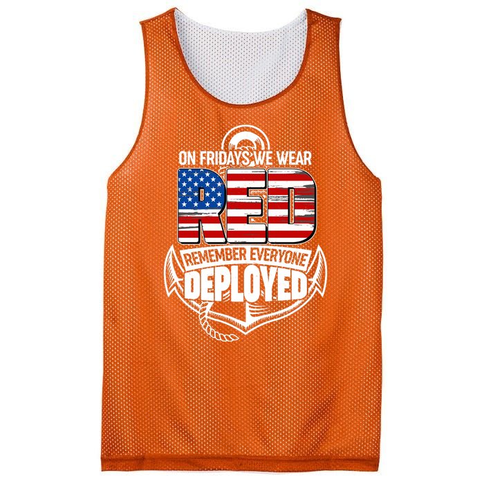 On Fridays We Wear RED Remember Everyone Deployed Mesh Reversible Basketball Jersey Tank