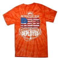 On Fridays We Wear RED Remember Everyone Deployed Tie-Dye T-Shirt