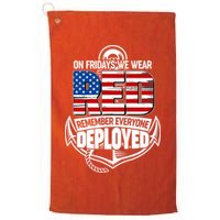 On Fridays We Wear RED Remember Everyone Deployed Golf Towel
