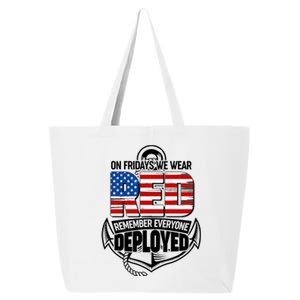 On Fridays We Wear RED Remember Everyone Deployed 25L Jumbo Tote