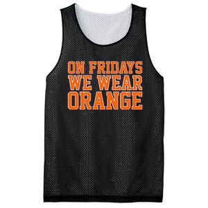 On Fridays We Wear Orange High School Football Team Pride Mesh Reversible Basketball Jersey Tank