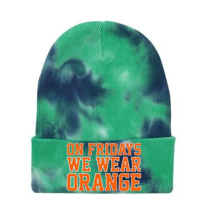 On Fridays We Wear Orange High School Football Team Pride Tie Dye 12in Knit Beanie