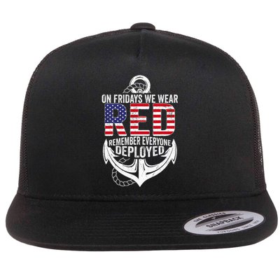 On Fridays We Wear Red Friday Flat Bill Trucker Hat