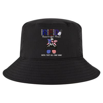 On Friday We Wear Red Military Support Troops Red Us Flag Cool Comfort Performance Bucket Hat