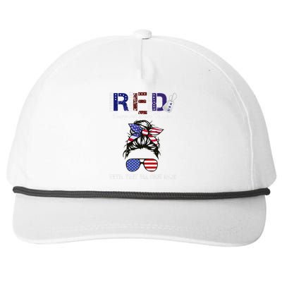 On Friday We Wear Red Military Support Troops Red Us Flag Snapback Five-Panel Rope Hat