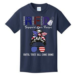 On Friday We Wear Red Military Support Troops Red Us Flag Kids T-Shirt