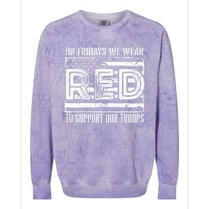 On Fridays We Wear Red To Support Our Troops Red Friday Colorblast Crewneck Sweatshirt