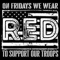 On Fridays We Wear Red To Support Our Troops Red Friday Bucket Hat
