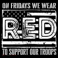 On Fridays We Wear Red To Support Our Troops Red Friday Ladies Essential Flowy Tank