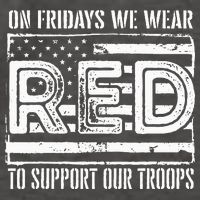 On Fridays We Wear Red To Support Our Troops Red Friday Vector Backpack