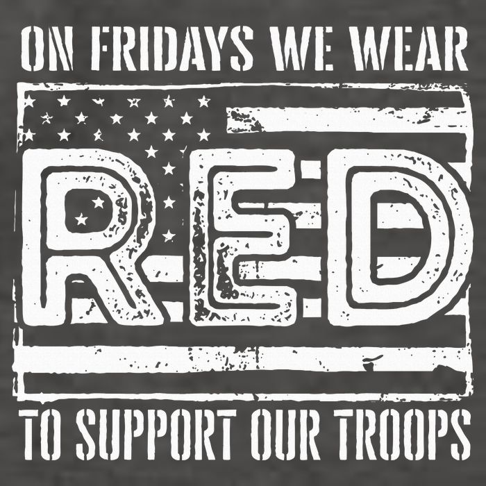 On Fridays We Wear Red To Support Our Troops Red Friday Vector Backpack