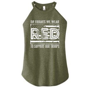 On Fridays We Wear Red To Support Our Troops Red Friday Women's Perfect Tri Rocker Tank