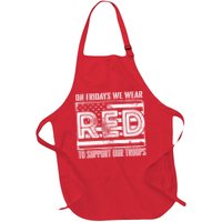 On Fridays We Wear Red To Support Our Troops Red Friday Apron