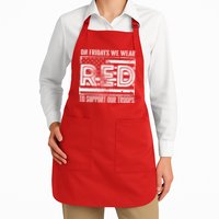 On Fridays We Wear Red To Support Our Troops Red Friday Apron